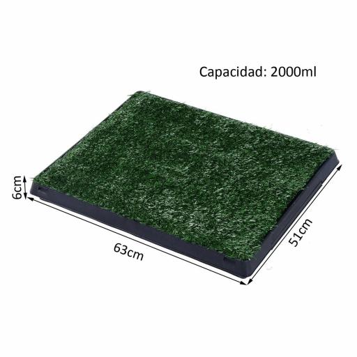 Inodoro para Perros con Césped Artificial y Bandeja Extraíble Orinal para Entrenamiento de Cachorros 51x63x6 cm Verde [1]