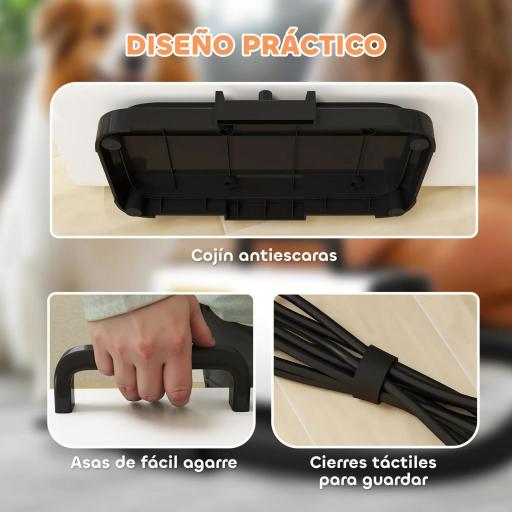 Secador para Perros de 2200W con Pantalla Digital Velocidad y Temperatura Ajustables 3 Boquillas Blanco [3]