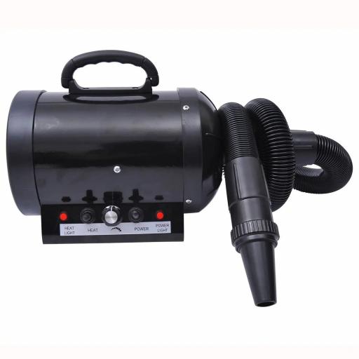 Secador de Pelo para Perros 2800W Secador para Mascotas con Temperatura y Velocidad del Viento Ajustable 3 Boquillas Tubo Flexible 2,1 m y Asa Portátil 40x16x20 cm Negro [7]
