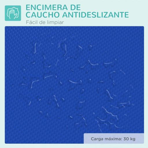 Mesa de Peluquería Canina Plegable con Encimera Antideslizante Brazo Ajustable 81x48,5x80 cm, Azul [2]