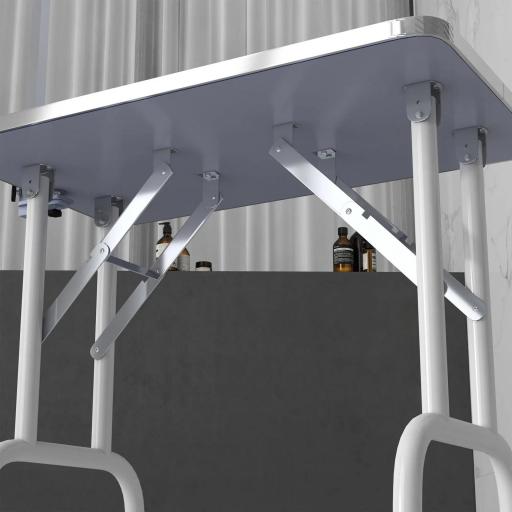 Mesa de Peluquería Canina Plegable con Encimera Antideslizante Brazo Ajustable 81x48,5x80 cm, Azul [7]