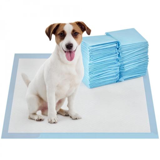 Empapadores para Perros 100 Unidad 45x60 cm Diseño de 6 Capas con Superficie de Secado Rápido a Prueba de Fugas Azul [8]