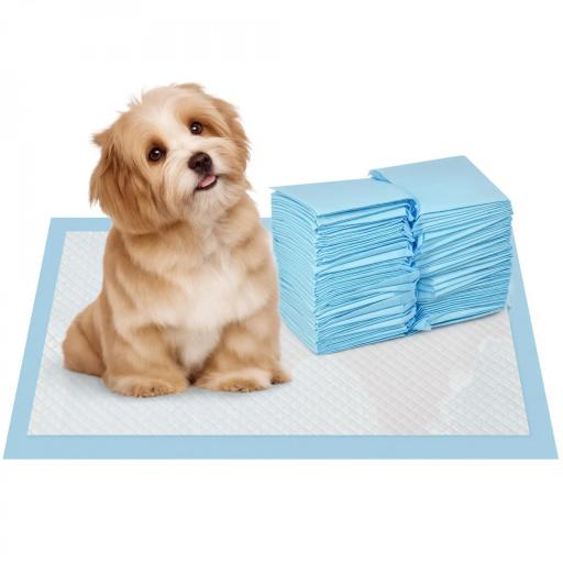 Empapadores para Perros 100 Unidad 45x30 cm Diseño de 6 Capas con Superficie de Secado Rápido a Prueba de Fugas Azul [8]