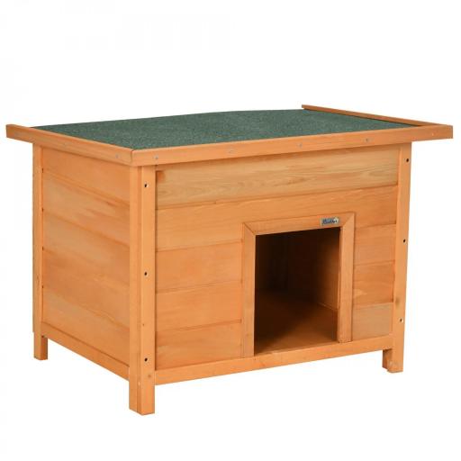 Caseta para Perro de Exterior con Tejado Abatible y Patas Antideslizantes para Interior y Exterior 82x58x58 cm Natural [10]