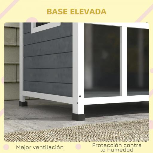 Casa para Perros Pequeños con Techo Abatible Frontal de Acrílico y Fondo Extraíble 101x66,5x70,5 cm Gris Oscuro [2]