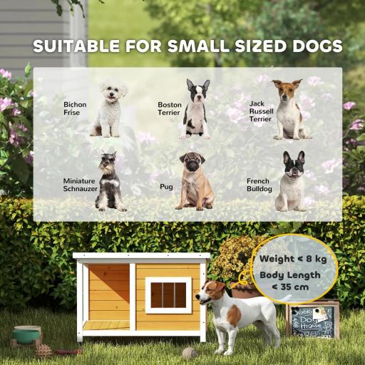 Caseta para Perros de Madera Casa para Mascotas Refugio para Perros con Techo Asfáltico 85,5x62x60 cm Natural [6]