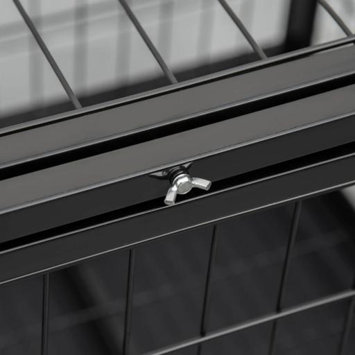 Jaula de Metal para Perros con Ruedas y Frenos Bandeja Extraíble y Puerta con Pestillo para Golden Retriver Labrador 92x62x75 cm Negro [7]