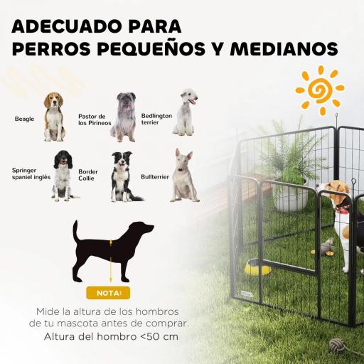 Parque para Perros de 6 Paneles de 80 cm de Altura con Puerta para Interior y Exterior Negro [4]