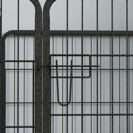 Parque para Perros de 4 Paneles Parque de Juegos Plegable para Mascotas para Exterior e Interior 82x82x60 cm Gris [6]