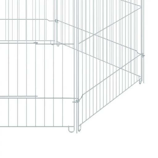 Parque de Juegos para Perros 6 Paneles 59x60 cm Plegables Empalme libre Valla Metálica para Mascotas con Puerta con Pestillo y Toldo Superior para Jardín Patio Exterior Plata [6]