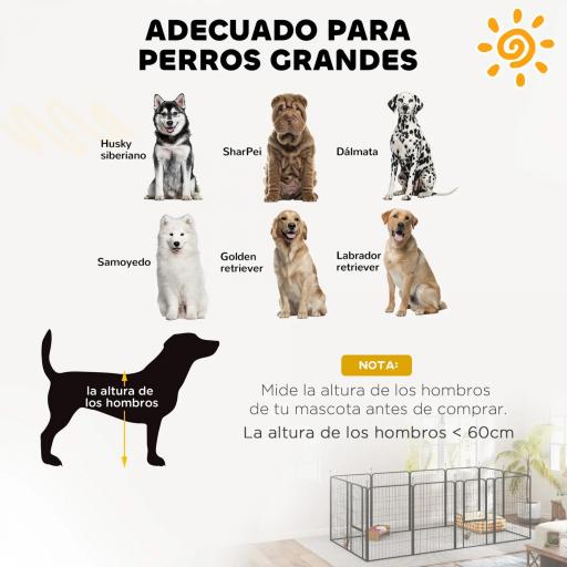 Parque para Perros de 12 Paneles de 100 cm de Altura con Puertas para Interior y Exterior Negro [5]
