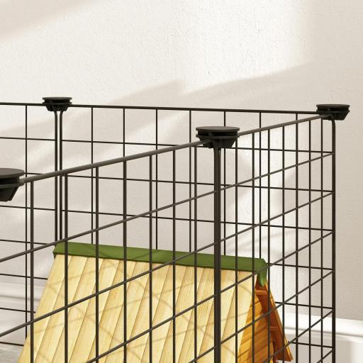 Parque Metálico para Animales Pequeños de 12 Paneles Desmontable Diseño DIY para Erizo Hámster 106x73x36 cm Negro [7]