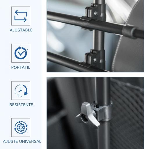 Barrera Protectora de Coche para Perros Reja de Protección Universal de Acero para Maletero Equipaje Automóvil Ajustable en Ancho y Altura 87-135 x 85-120 cm Negro [1]