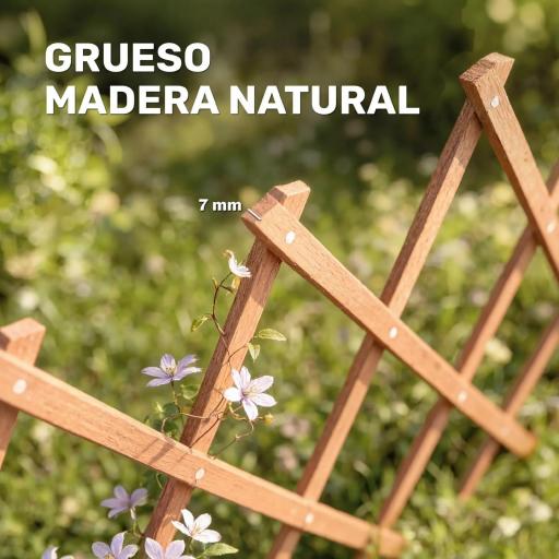 Enrejado de Jardín de Madera Extensible Soporte para Plantas Trepadoras Rosas y Parra 180x60 cm Marrón Claro [6]