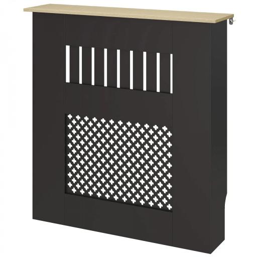 Cubre Radiadores 78x19x81 cm Cubierta para Radiador Diseño Moderno de Listones y Nido de Abeja Negro [8]