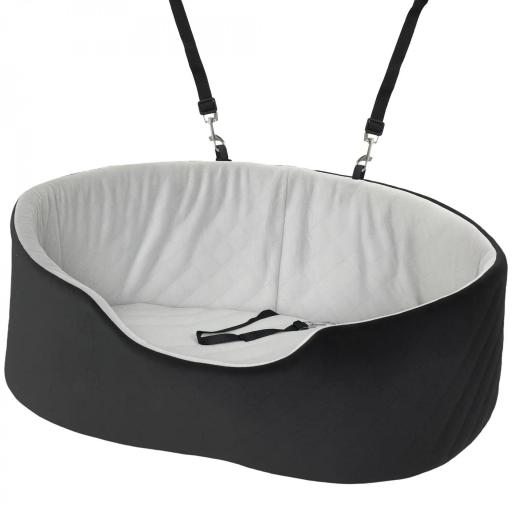 Asiento de Coche para Perros Pequeños y Medianos de hasta 15 kg con Funda Extraíble y Lavable Base Antideslizante Negro [9]