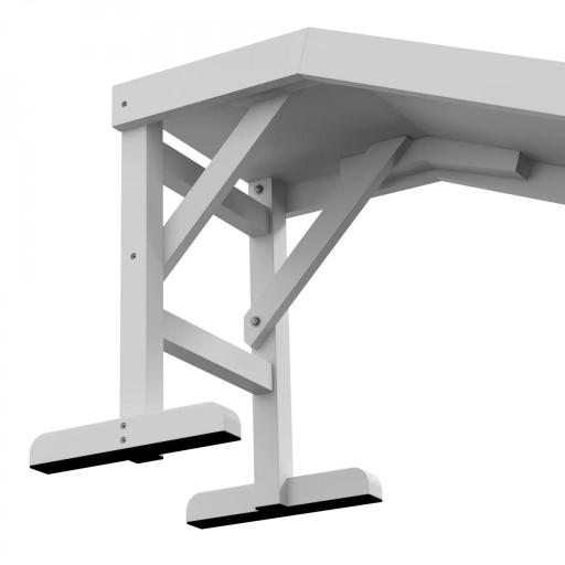 Rampa para Mascotas de Madera con Alfombra Antideslizante para Perros Pequeños o Mayores 152x40x50 cm Blanco y Gris [7]