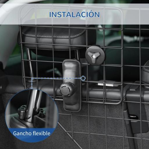 Barrera Protectora de Coche para Perros para Vehículo Universal Barrera Protectora Metálica Extensible para Asientos Traseros Maletero Equipaje Automóvil 90-120x40,5 cm Negro [6]
