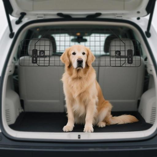 Barrera Protectora de Coche para Perros para Vehículo Universal Barrera Protectora Metálica Extensible para Asientos Traseros Maletero Equipaje Automóvil 90-120x40,5 cm Negro [8]
