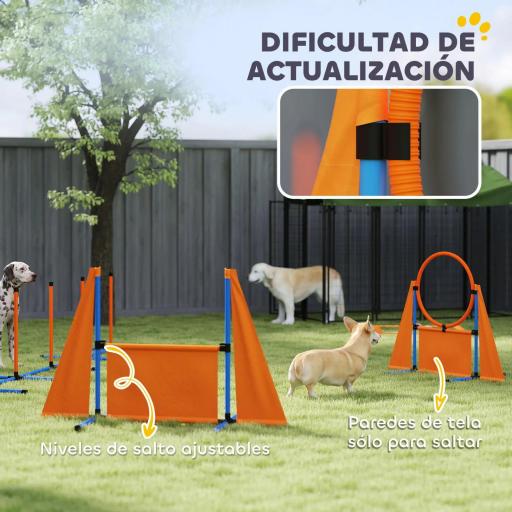 Kit de Agilidad para Perros Agility de 6 Piezas para Mascotas con Saltos Slalom Caja de Pausa Silbato y Pelotas [2]