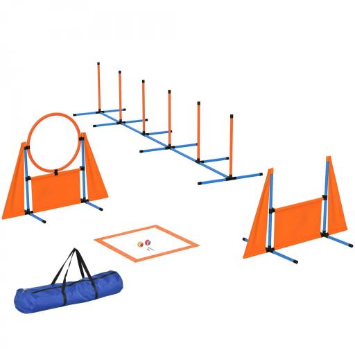 Kit de Agilidad para Perros Agility de 6 Piezas para Mascotas con Saltos Slalom Caja de Pausa Silbato y Pelotas [9]