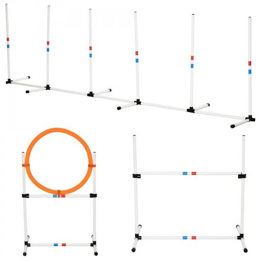Set de Entrenamiento de Agilidad para Perros con Bolsa de Transporte Incluida 71x67x95 cm Blanco y Naranja [9]