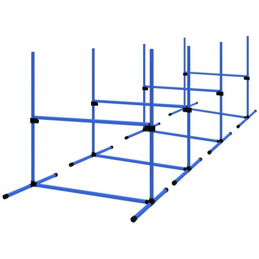 Set de Entrenamiento de Agilidad para Perros 4 Piezas Obstáculos Vallas de Salto con Altura Ajustable 99x65x94 cm Azul [8]