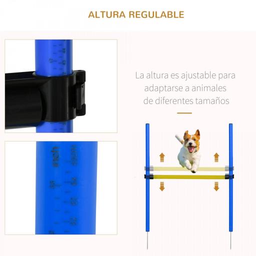 Set de Entrenamiento de Agilidad para Perros Obstáculos de Salto con Altura Ajustable Túnel para Perros Azul y Amarillo [1]