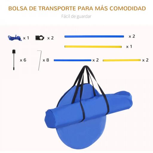 Set de Entrenamiento de Agilidad para Perros Obstáculos de Salto con Altura Ajustable Túnel para Perros Azul y Amarillo [2]