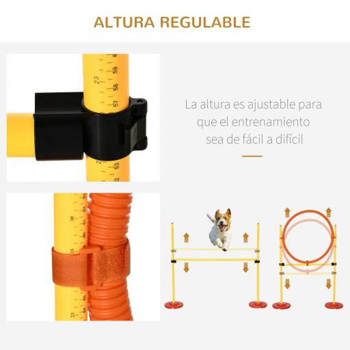 Equipo de Entrenamiento de Agilidad para Perros con Obstáculos de Salto Aro Valla de Altura Ajustable Amarillo [4]
