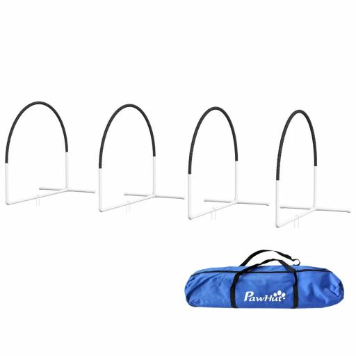 Set de Entrenamiento de Agilidad para Perros de 4 Piezas con Bolsa de Transporte 89x69x99 cm Negro [8]