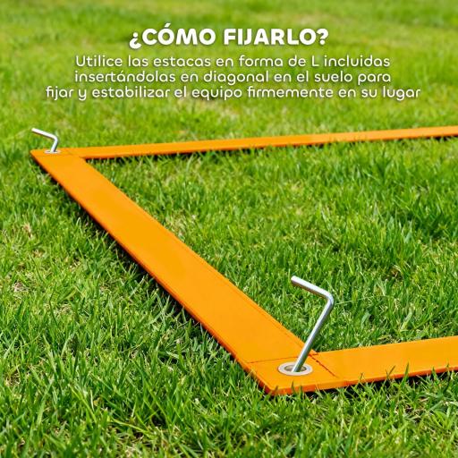 Juego de Agilidad para Perros de 4 Piezas con Piquetes para Slalom Zona de Reposo Valla y Anillo de Salto Naranja y Azul [6]