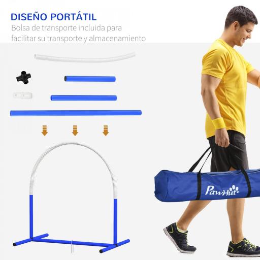 Set de Entrenamiento de Agilidad para Perros de 4 Piezas con Bolsa de Transporte para Entrenamiento Suave Blanco y Azul [2]