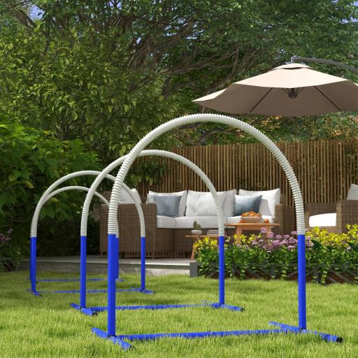 Set de Entrenamiento de Agilidad para Perros de 4 Piezas con Bolsa de Transporte para Entrenamiento Suave Blanco y Azul [5]