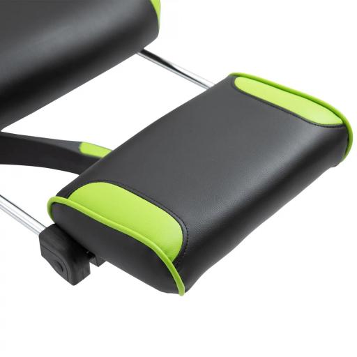 Silla Gaming Ergonómica Silla de Escritorio para Oficina con Altura Ajustable Respaldo Regulable de 170° Almohada Lumbar y Reposapiés Retráctil 65x70x117-125 cm Verde [7]