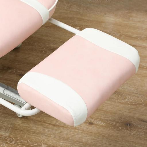 Silla Gamer Reclinable con Altura Ajustable Reposapiés Retráctil Soporte Lumbar y Reposacabezas Desmontable Rosa [7]