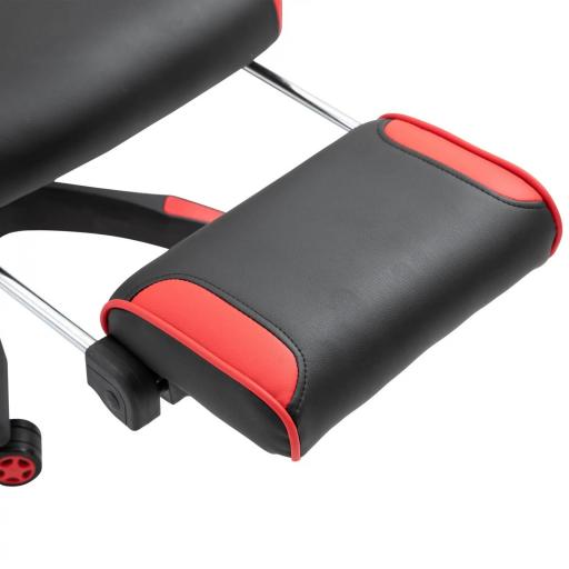 Silla Gaming Ergonómica Silla de Escritorio para Oficina con Altura Ajustable Respaldo Regulable de 170° Almohada Lumbar y Reposapiés Retráctil 65x70x117-125 cm Rojo [7]