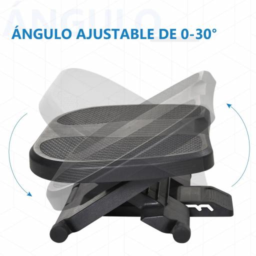 Reposapiés con Altura y Ángulo Ajustable Reposa Pies con Superficie de Masaje y Almohadillas Antideslizantes Negro [2]