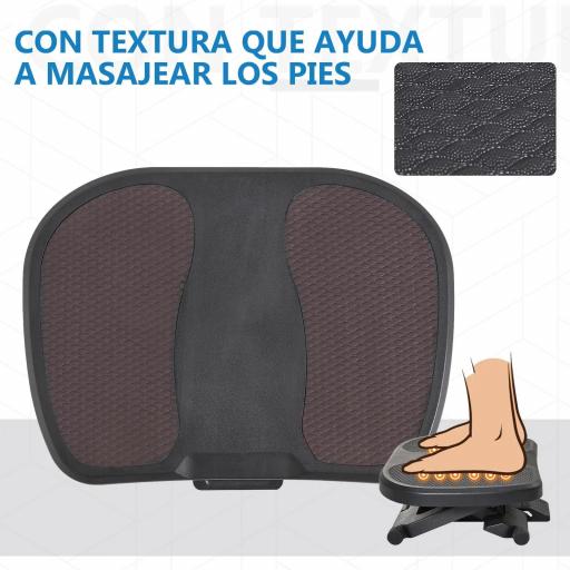 Reposapiés con Altura y Ángulo Ajustable Reposa Pies con Superficie de Masaje y Almohadillas Antideslizantes Negro [4]