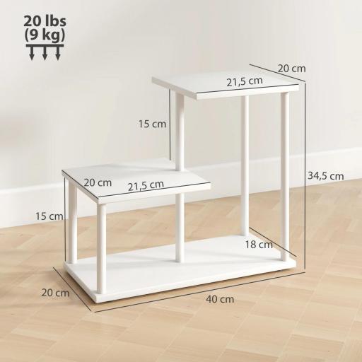 Estantería Librería de 3 Niveles Efecto Madera con Marco de Metal para Escritorio Oficina Cocina 40x20x34,5 cm Blanco [6]