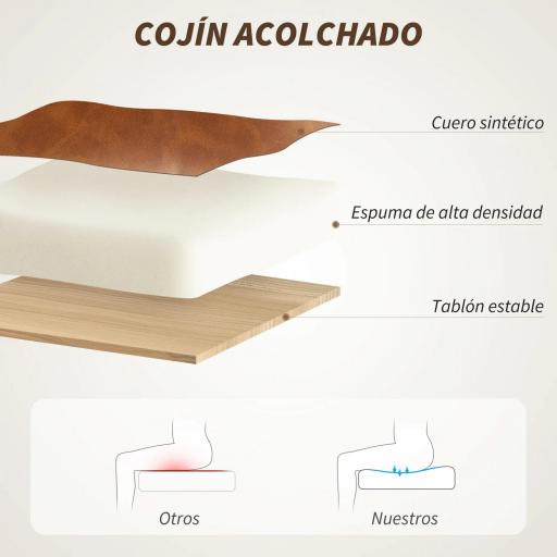 Silla de Escritorio Altura Ajustable con Función de Basculante y Respaldo de Ratán Sintético 60x55,5x82-90 cm Marrón [4]