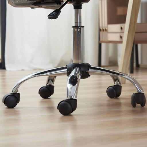 Silla de Escritorio Giratoria sin Brazos Silla de Malla con Altura Ajustable Carga 100 kg 43x58x90-100 cm Gris [7]