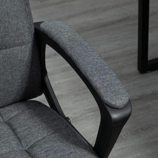Silla de Escritorio Giratorio con Altura Ajustable y Reposabrazos Estilo Moderno 59x63x96-105,5 cm Gris Oscuro [5]
