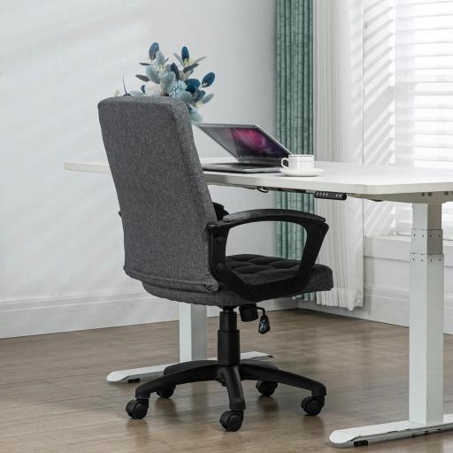Silla de Escritorio Giratorio con Altura Ajustable y Reposabrazos Estilo Moderno 59x63x96-105,5 cm Gris Oscuro [6]