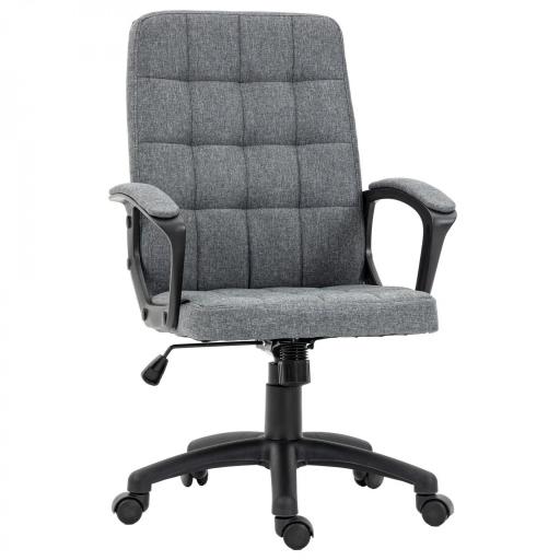 Silla de Escritorio Giratorio con Altura Ajustable y Reposabrazos Estilo Moderno 59x63x96-105,5 cm Gris Oscuro [8]