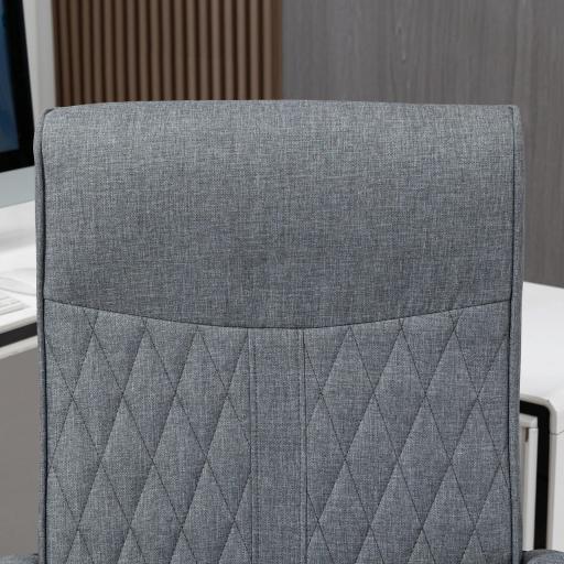 Silla de Oficina con Respaldo Alto Altura Ajustable y Función de Inclinación 65x72x102-112,5 cm Gris Oscuro [6]