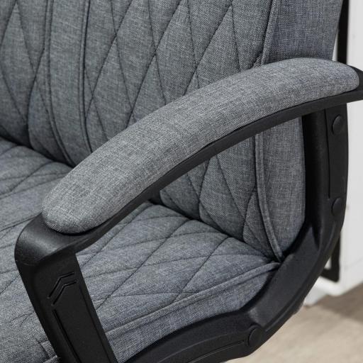 Silla de Oficina con Respaldo Alto Altura Ajustable y Función de Inclinación 65x72x102-112,5 cm Gris Oscuro [7]