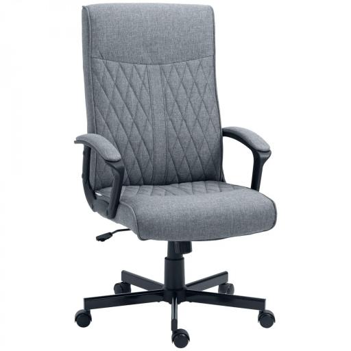 Silla de Oficina con Respaldo Alto Altura Ajustable y Función de Inclinación 65x72x102-112,5 cm Gris Oscuro [9]