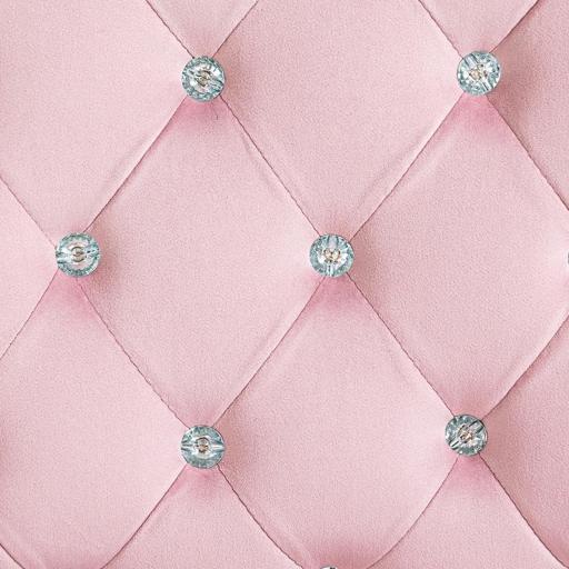 Silla de Escritorio de Terciopelo con Altura Ajustable Reposabrazos y Decoraciones de Diamantes 59,5x60,5x93-103 cm Rosa [6]