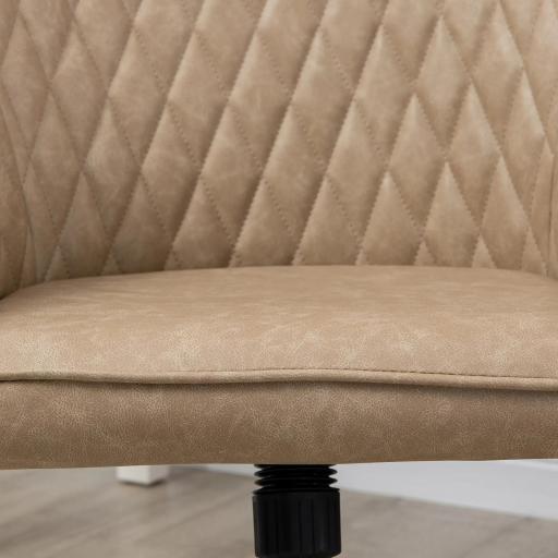 Silla de Oficina Basculante de Cuero PU con Altura Ajustable para Dormitorio Estudio 59x60x90-100 cm Marrón [6]